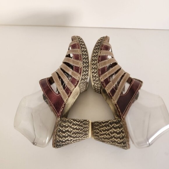 Josef Seibel Sandals Gray Leather Mule Peep Open Toe Platform Shoes 41 Size 10 - Picture 5 of 12